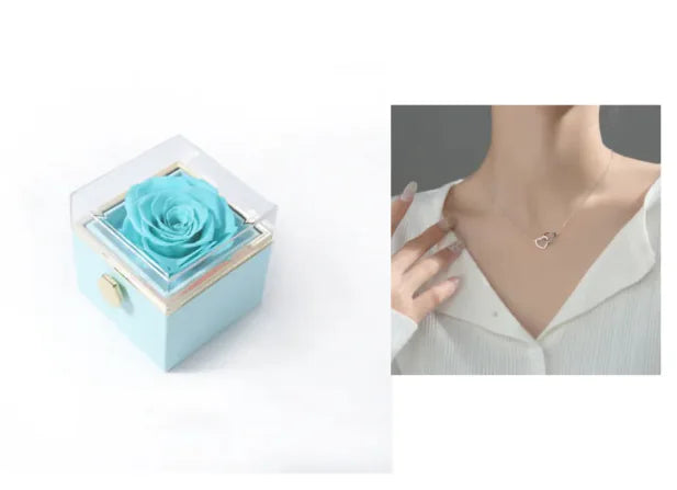 Elegant Rotating Rose Jewelry Box