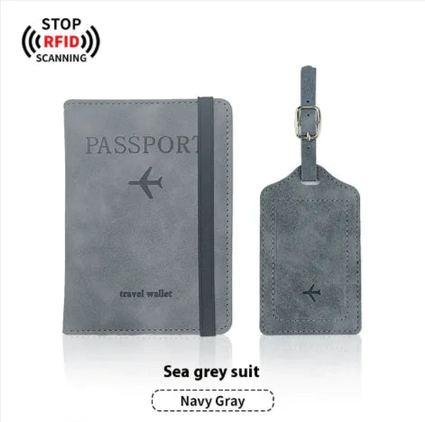 PU Leather Passport & Luggage Tag Set