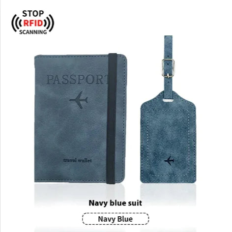 PU Leather Passport & Luggage Tag Set