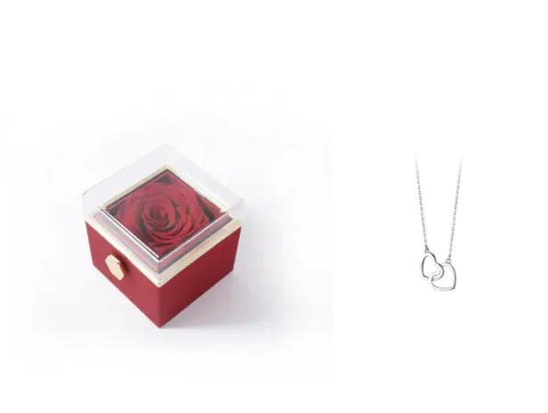 Elegant Rotating Rose Jewelry Box