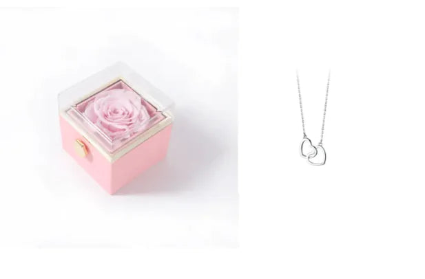 Elegant Rotating Rose Jewelry Box