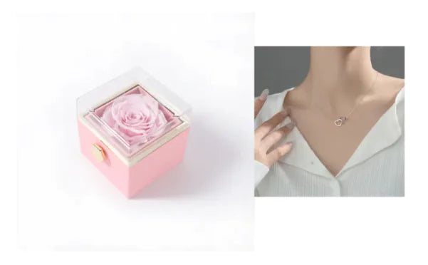 Elegant Rotating Rose Jewelry Box