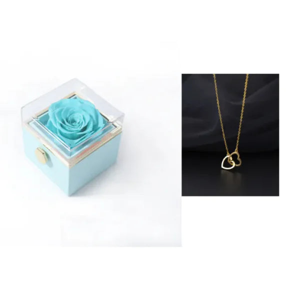 Elegant Rotating Rose Jewelry Box