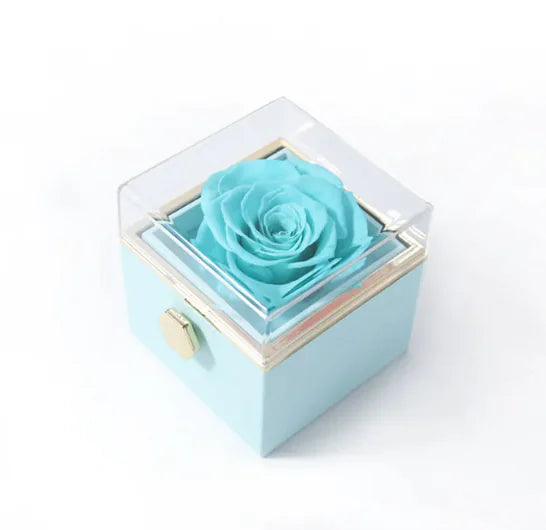 Elegant Rotating Rose Jewelry Box